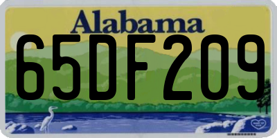 AL license plate 65DF209