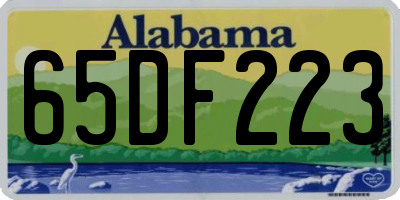 AL license plate 65DF223
