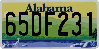 AL license plate 65DF231