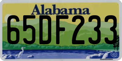 AL license plate 65DF233
