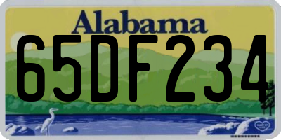AL license plate 65DF234