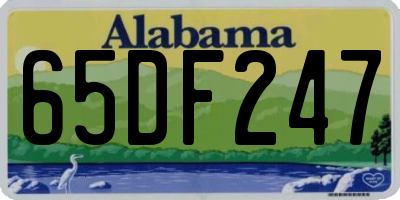 AL license plate 65DF247