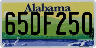AL license plate 65DF250