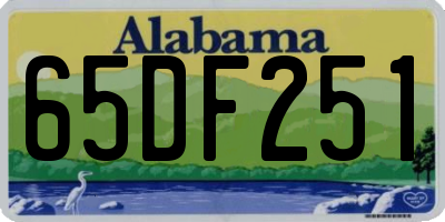 AL license plate 65DF251