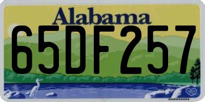 AL license plate 65DF257