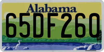 AL license plate 65DF260