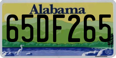 AL license plate 65DF265