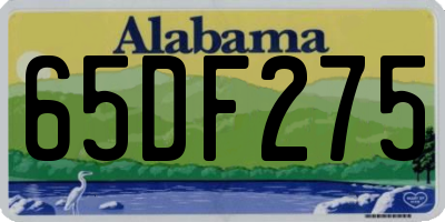 AL license plate 65DF275