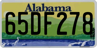 AL license plate 65DF278