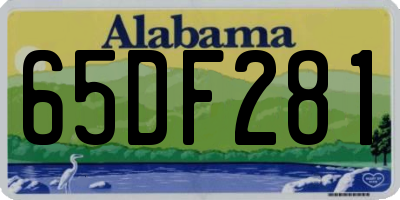 AL license plate 65DF281