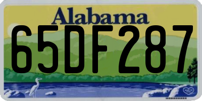 AL license plate 65DF287