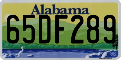 AL license plate 65DF289