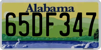 AL license plate 65DF347