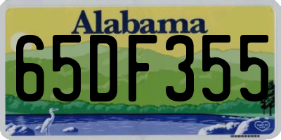 AL license plate 65DF355