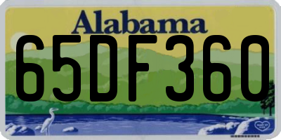 AL license plate 65DF360