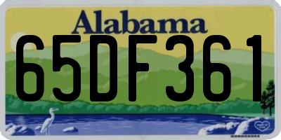 AL license plate 65DF361