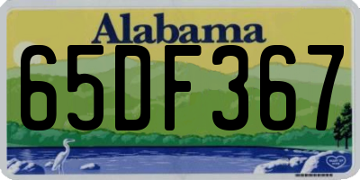 AL license plate 65DF367
