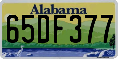 AL license plate 65DF377