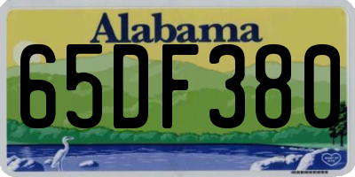 AL license plate 65DF380