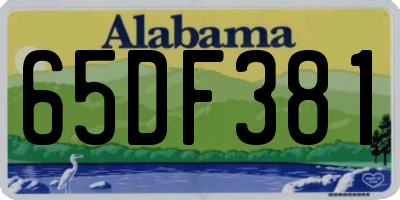 AL license plate 65DF381