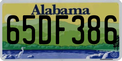 AL license plate 65DF386