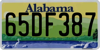 AL license plate 65DF387