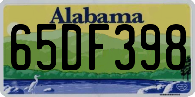 AL license plate 65DF398