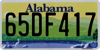 AL license plate 65DF417