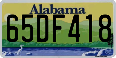 AL license plate 65DF418