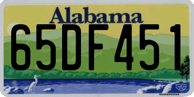 AL license plate 65DF451