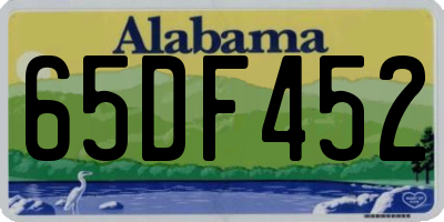 AL license plate 65DF452
