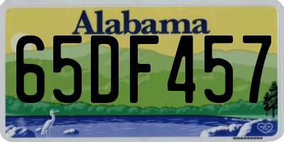 AL license plate 65DF457
