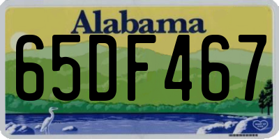 AL license plate 65DF467