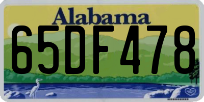 AL license plate 65DF478