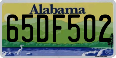AL license plate 65DF502