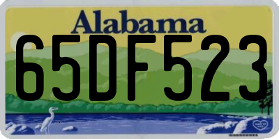AL license plate 65DF523