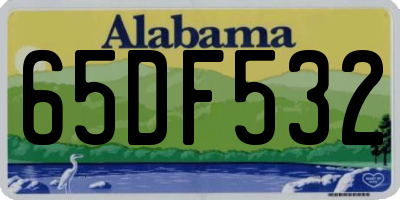 AL license plate 65DF532