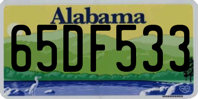 AL license plate 65DF533