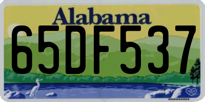 AL license plate 65DF537