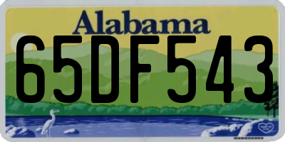AL license plate 65DF543