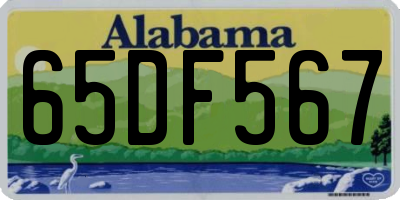 AL license plate 65DF567