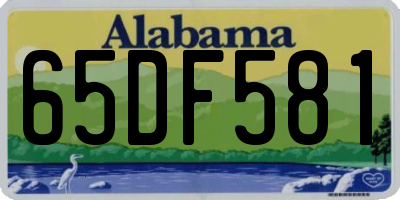 AL license plate 65DF581