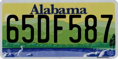 AL license plate 65DF587