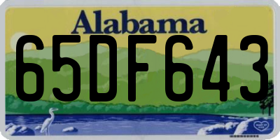 AL license plate 65DF643
