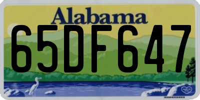 AL license plate 65DF647