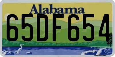 AL license plate 65DF654
