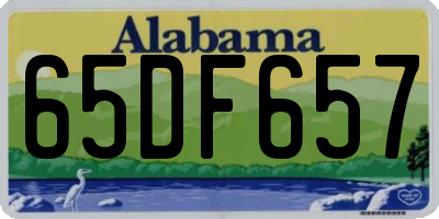 AL license plate 65DF657