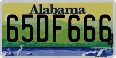 AL license plate 65DF666