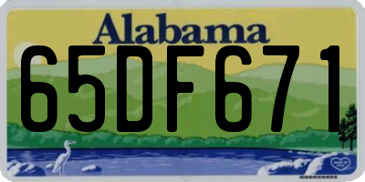 AL license plate 65DF671