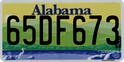 AL license plate 65DF673